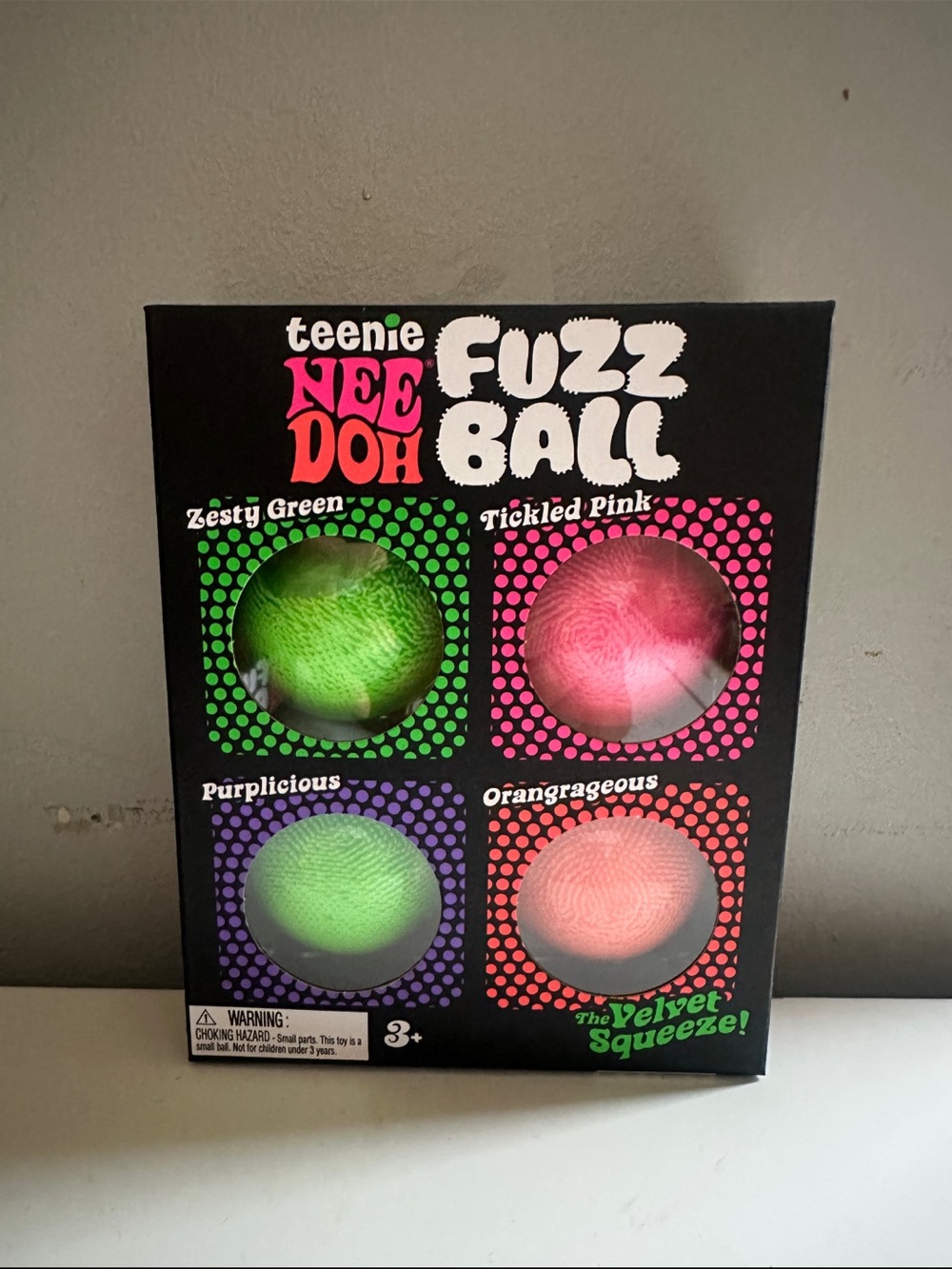AUTHENTIC teenie NEE DOH Fuzz Ball Set - Green & Pink